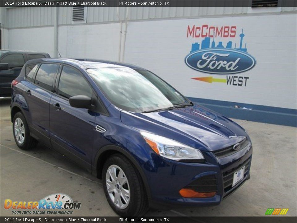 2014 Ford Escape S Deep Impact Blue / Charcoal Black Photo #1