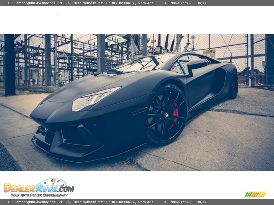2012 Lamborghini Aventador LP 700-4 Nero Nemesis Matt Finish (Flat Black) / Nero Ade Photo #2