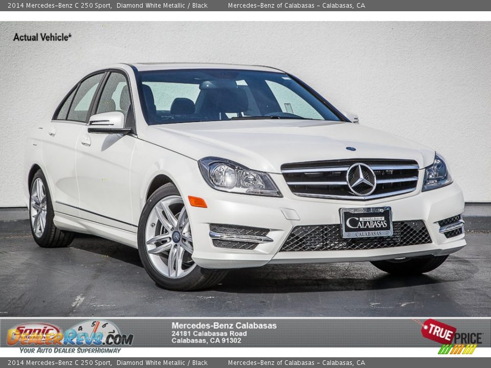 2014 Mercedes-Benz C 250 Sport Diamond White Metallic / Black Photo #1