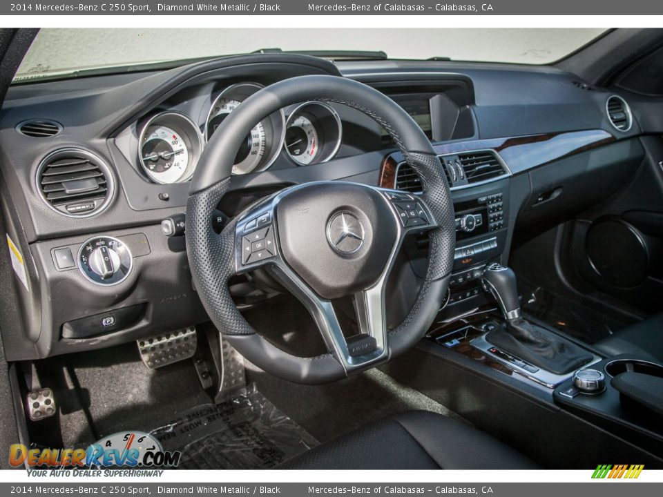 2014 Mercedes-Benz C 250 Sport Diamond White Metallic / Black Photo #5