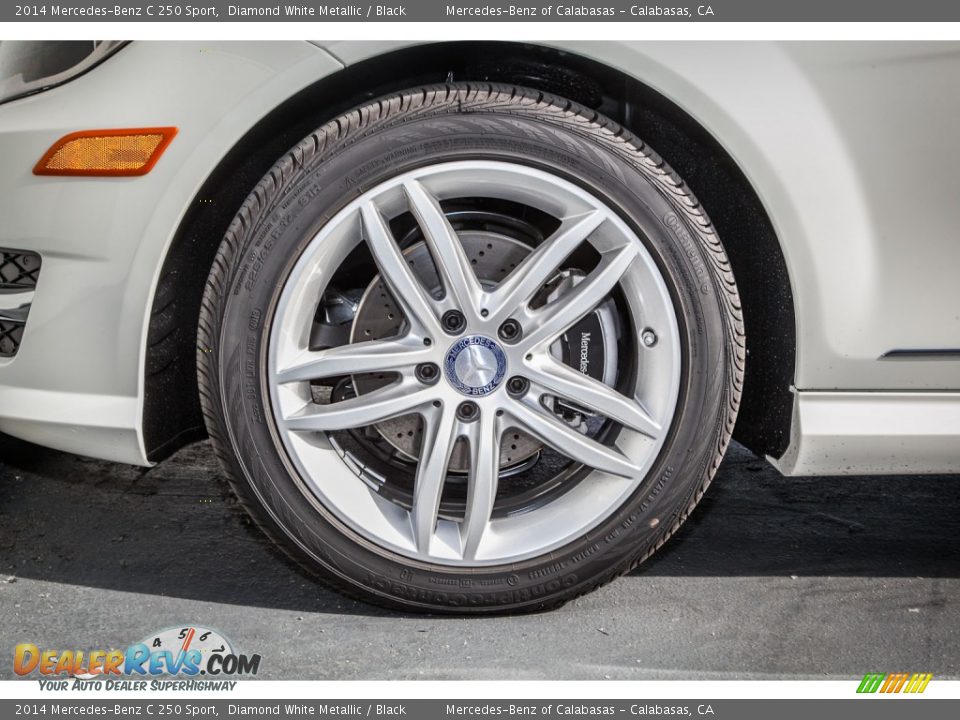 2014 Mercedes-Benz C 250 Sport Diamond White Metallic / Black Photo #10