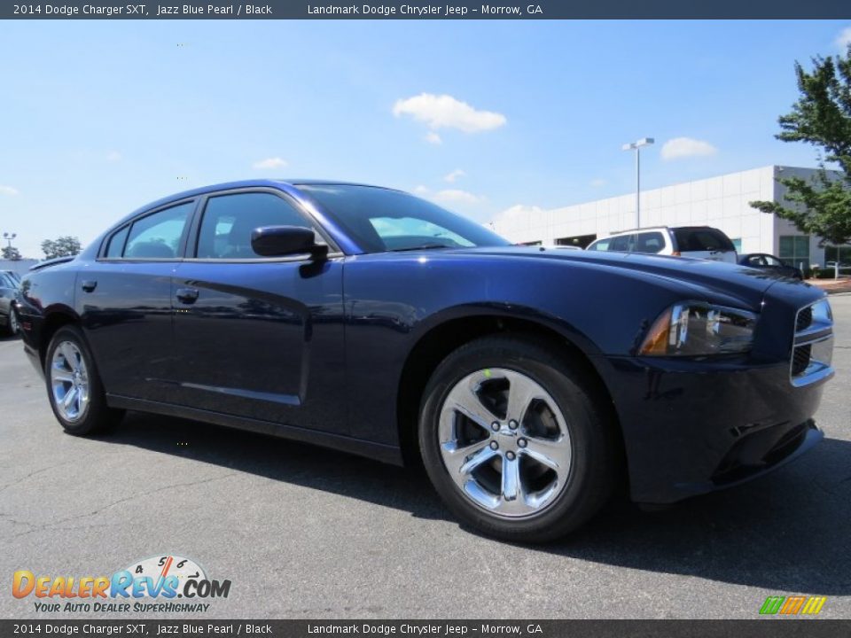 2014 Dodge Charger SXT Jazz Blue Pearl / Black Photo #4