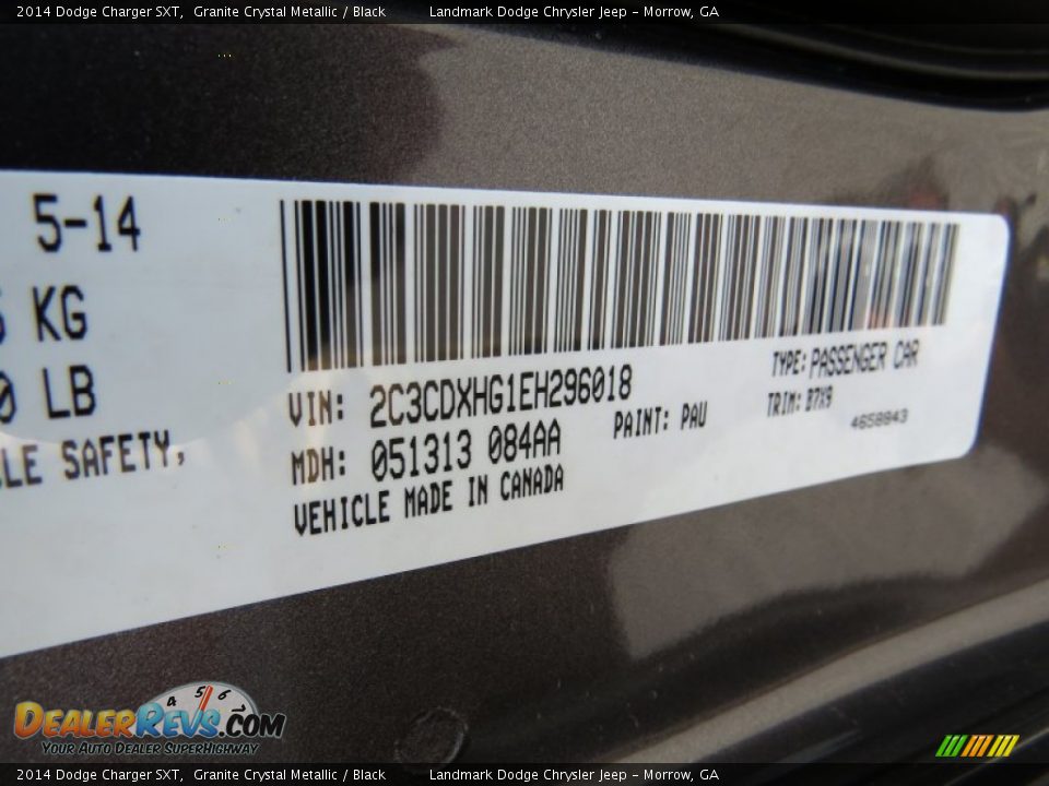 2014 Dodge Charger SXT Granite Crystal Metallic / Black Photo #9
