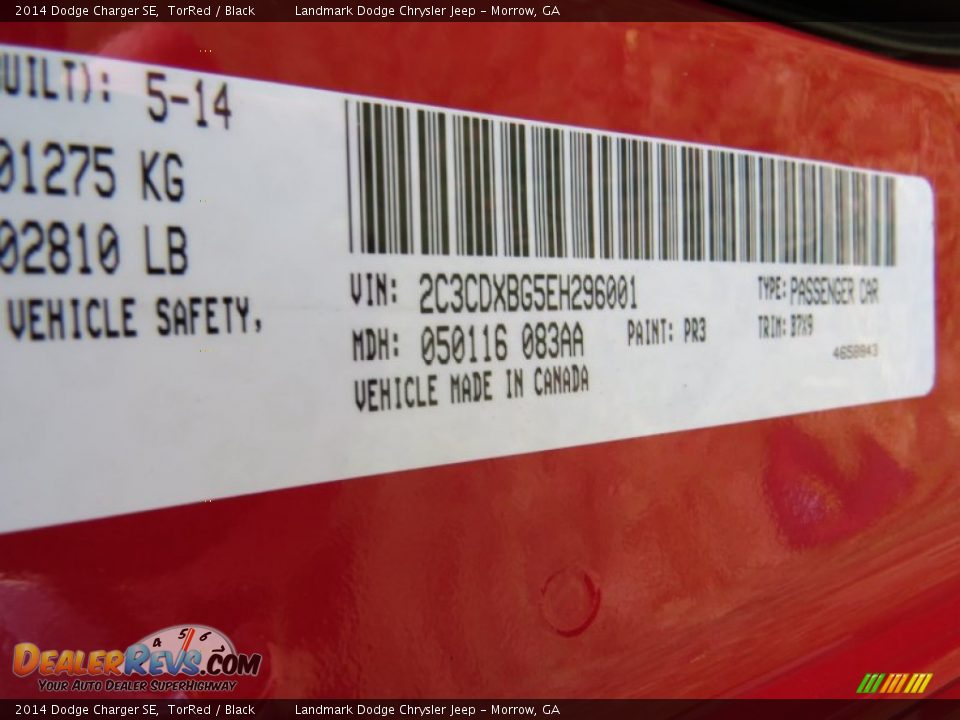 2014 Dodge Charger SE TorRed / Black Photo #9