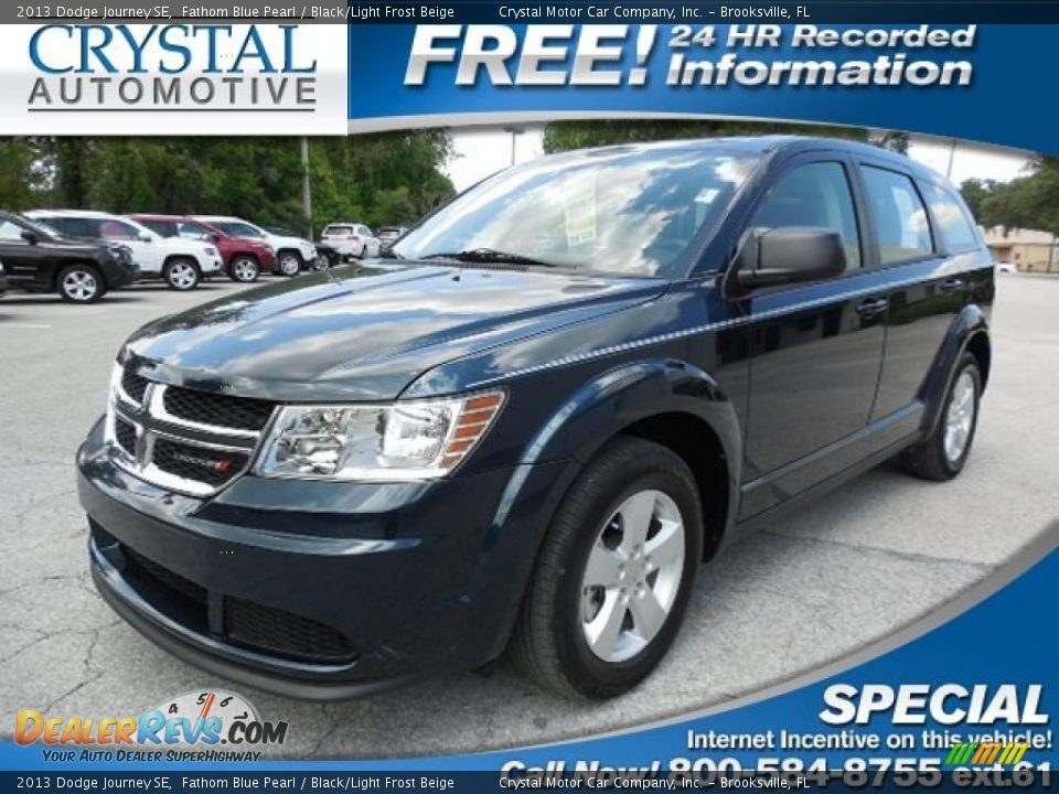 2013 Dodge Journey SE Fathom Blue Pearl / Black/Light Frost Beige Photo #1