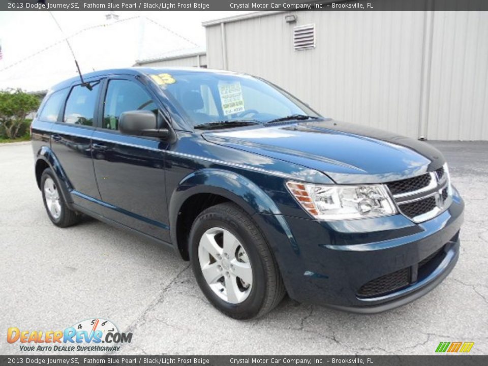 2013 Dodge Journey SE Fathom Blue Pearl / Black/Light Frost Beige Photo #12