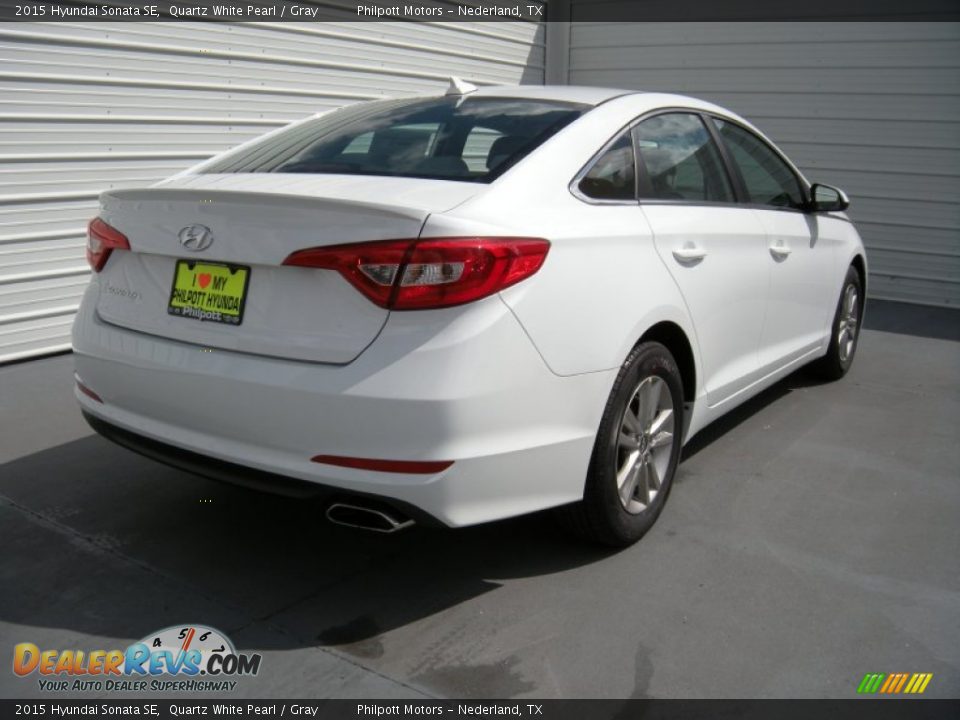 2015 Hyundai Sonata SE Quartz White Pearl / Gray Photo #4
