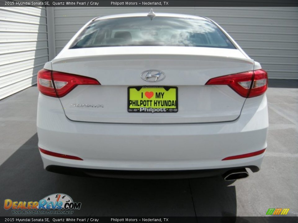 2015 Hyundai Sonata SE Quartz White Pearl / Gray Photo #5