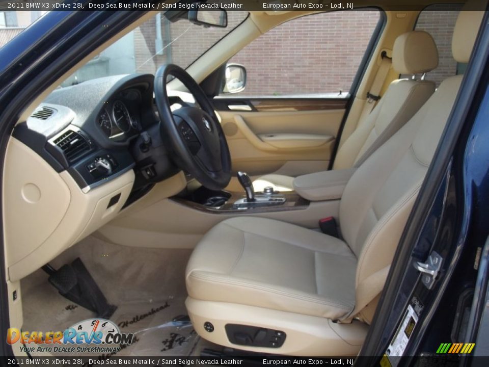 2011 BMW X3 xDrive 28i Deep Sea Blue Metallic / Sand Beige Nevada Leather Photo #9