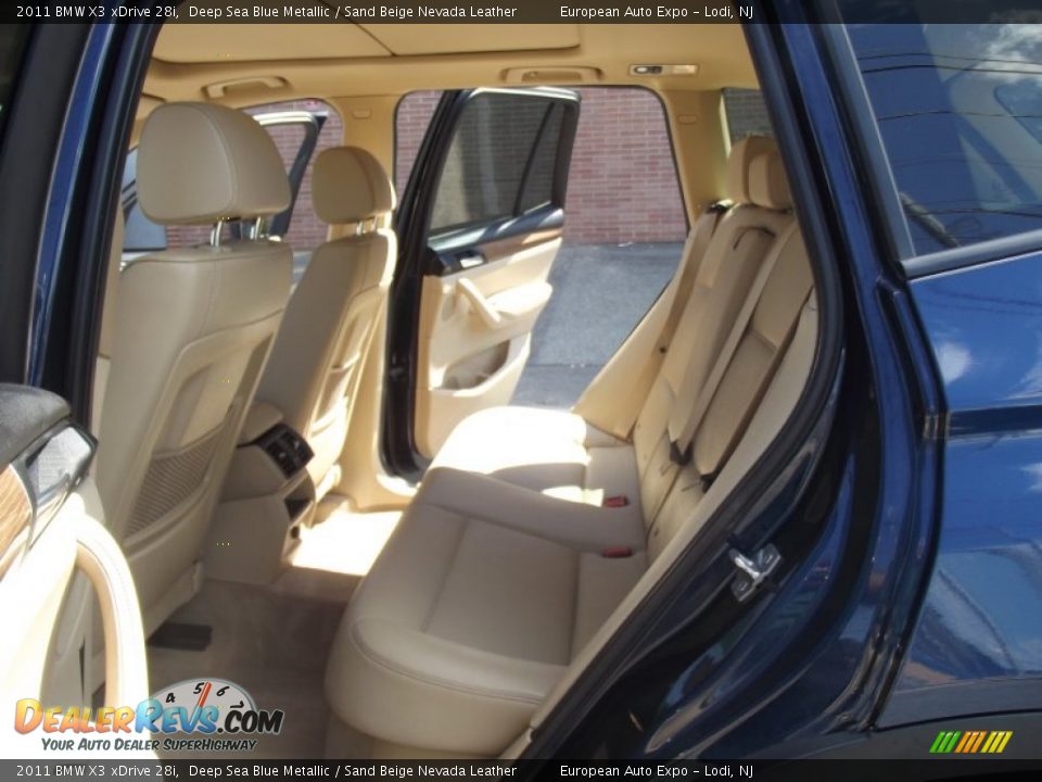 2011 BMW X3 xDrive 28i Deep Sea Blue Metallic / Sand Beige Nevada Leather Photo #14