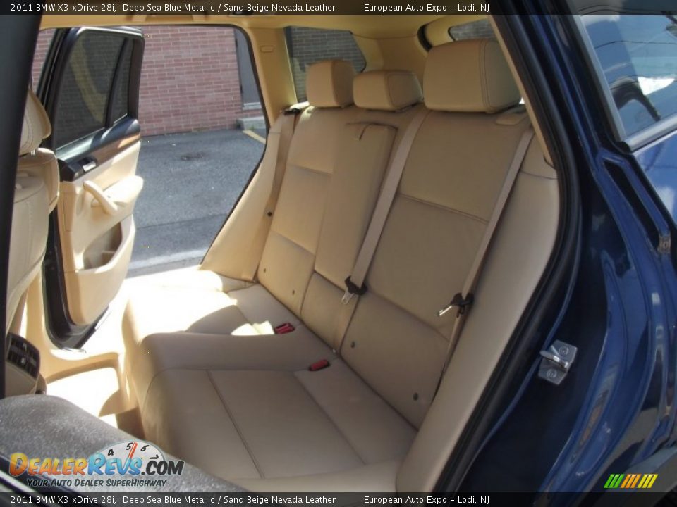 2011 BMW X3 xDrive 28i Deep Sea Blue Metallic / Sand Beige Nevada Leather Photo #15