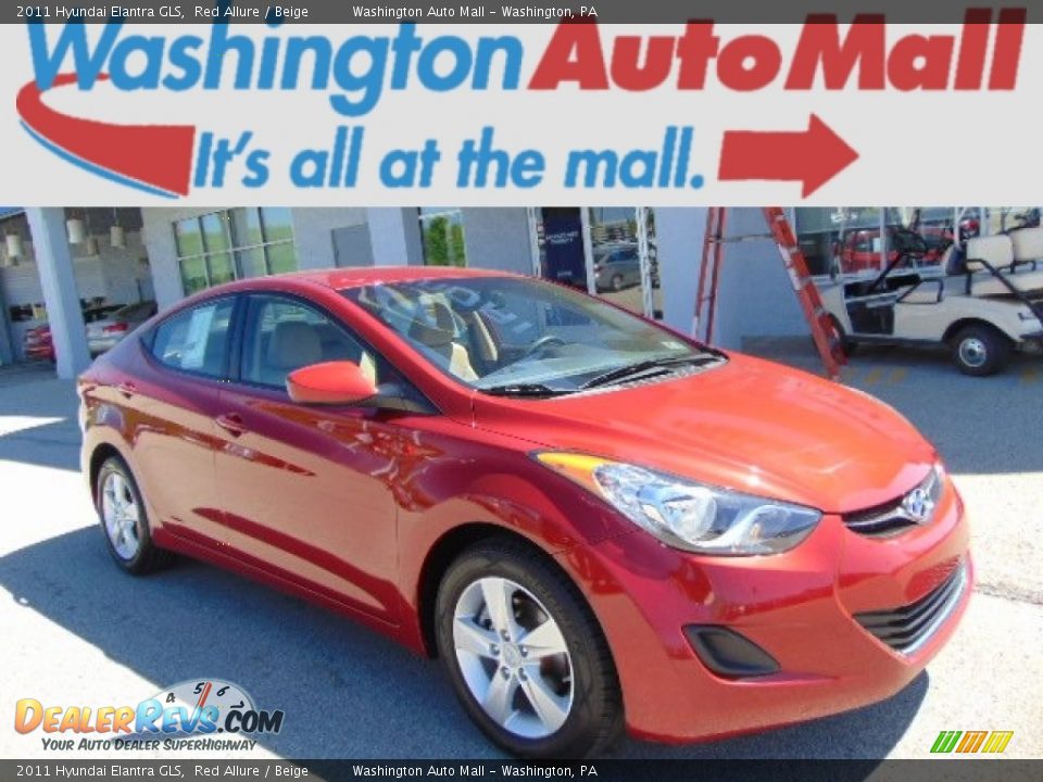 2011 Hyundai Elantra GLS Red Allure / Beige Photo #1