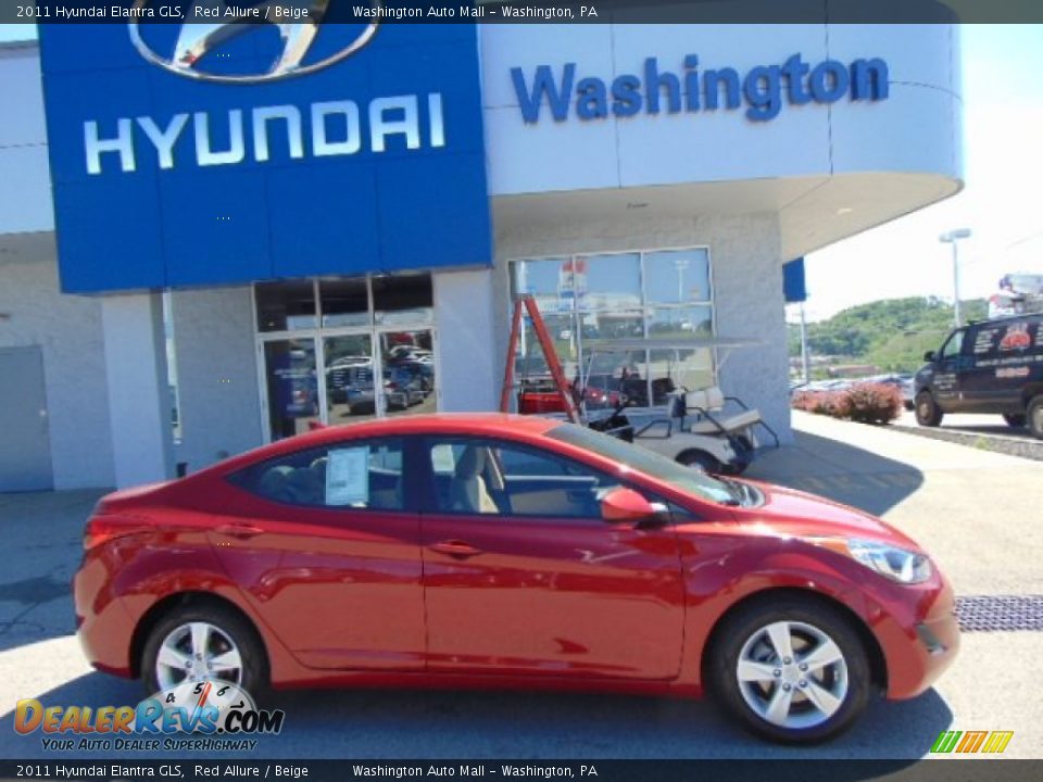 2011 Hyundai Elantra GLS Red Allure / Beige Photo #2