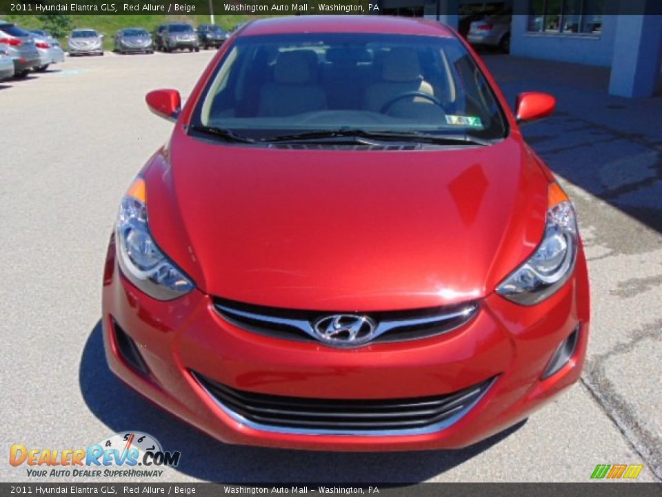 2011 Hyundai Elantra GLS Red Allure / Beige Photo #4