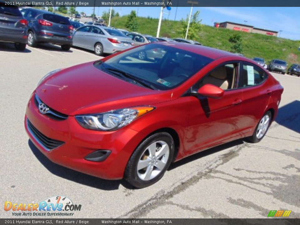 2011 Hyundai Elantra GLS Red Allure / Beige Photo #5