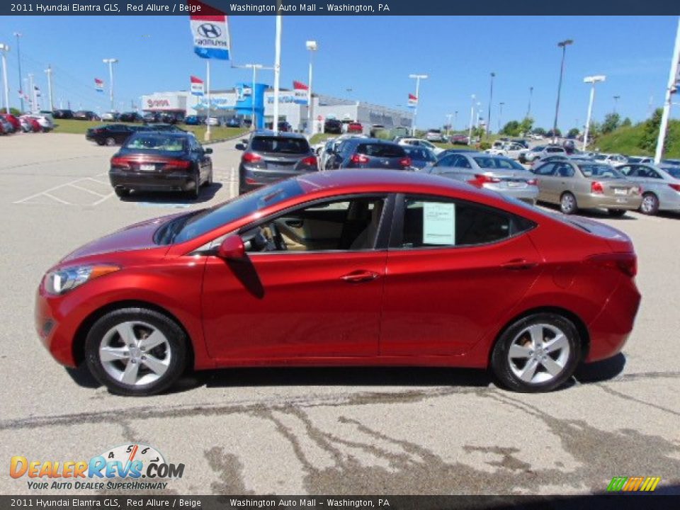 2011 Hyundai Elantra GLS Red Allure / Beige Photo #6