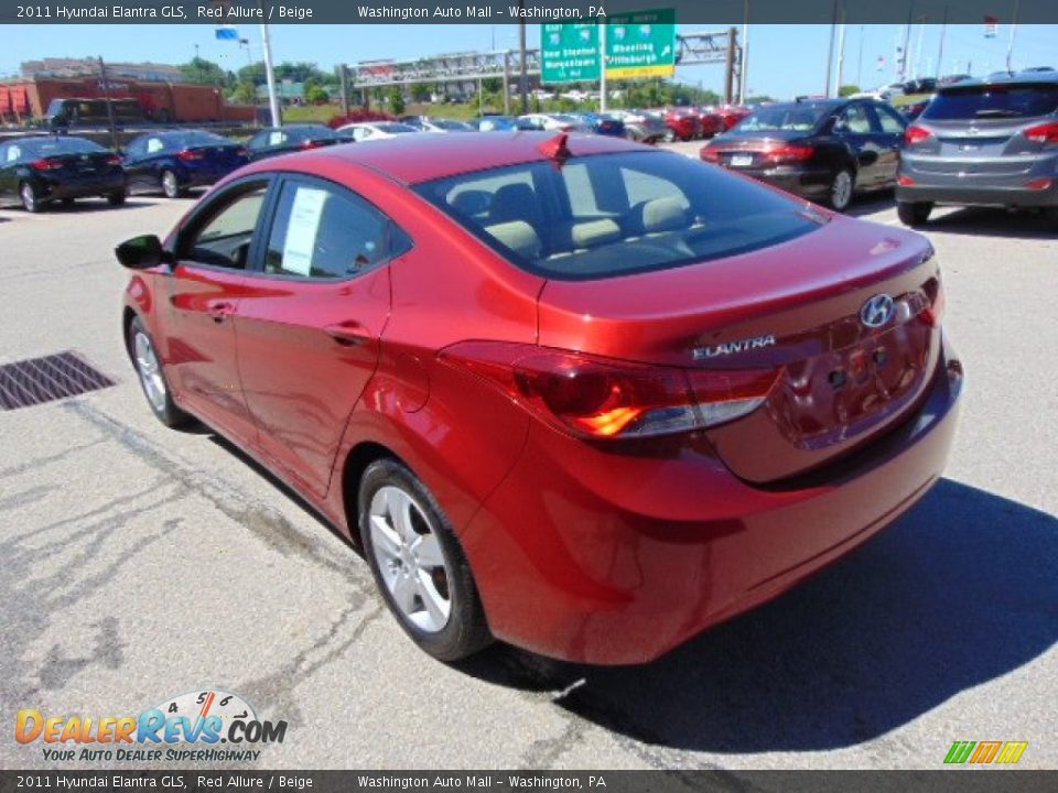 2011 Hyundai Elantra GLS Red Allure / Beige Photo #7