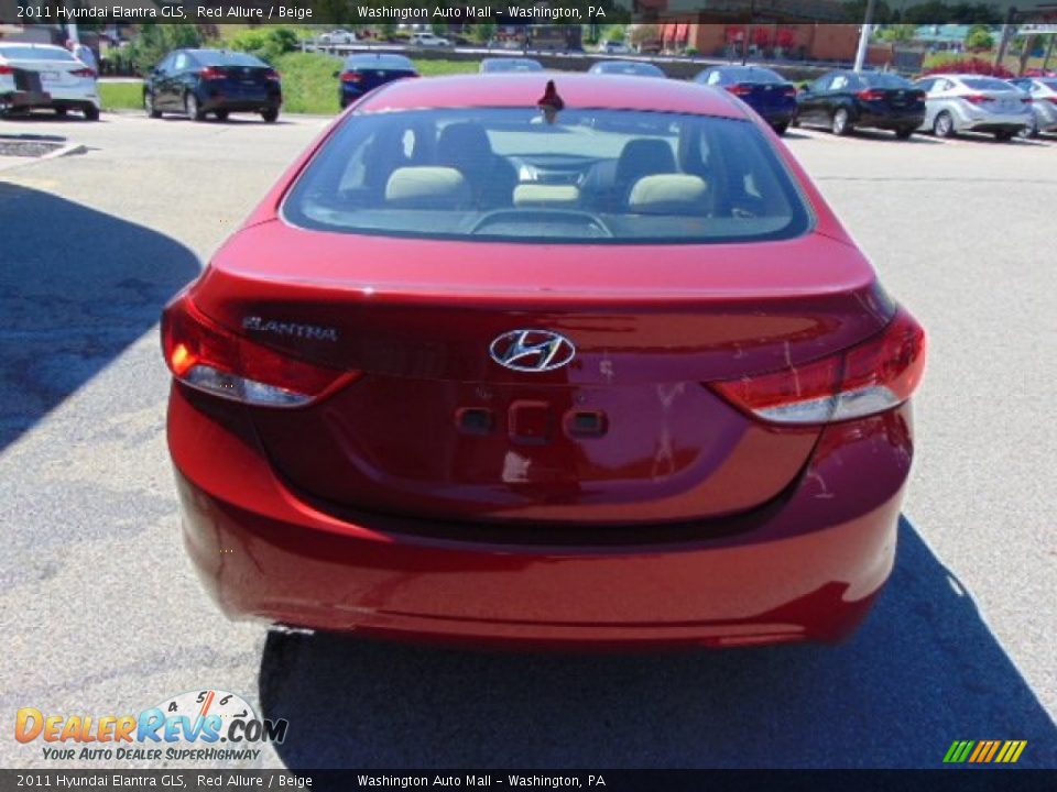 2011 Hyundai Elantra GLS Red Allure / Beige Photo #8