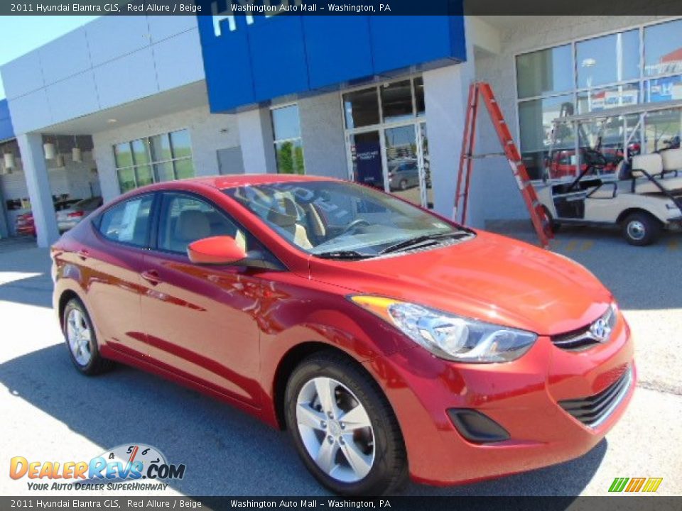 2011 Hyundai Elantra GLS Red Allure / Beige Photo #9