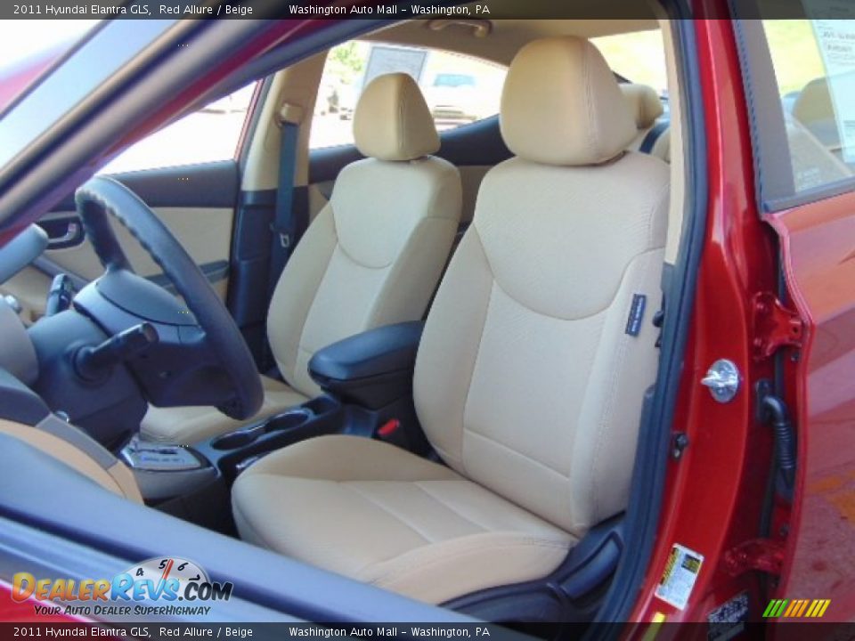 2011 Hyundai Elantra GLS Red Allure / Beige Photo #12