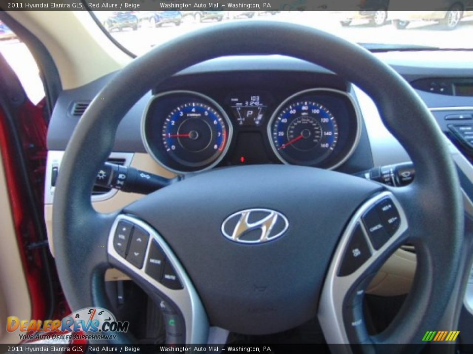 2011 Hyundai Elantra GLS Red Allure / Beige Photo #17