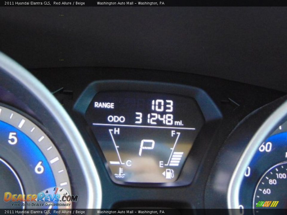 2011 Hyundai Elantra GLS Red Allure / Beige Photo #20