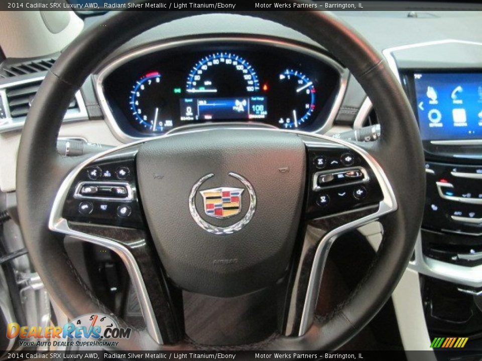 2014 Cadillac SRX Luxury AWD Radiant Silver Metallic / Light Titanium/Ebony Photo #18
