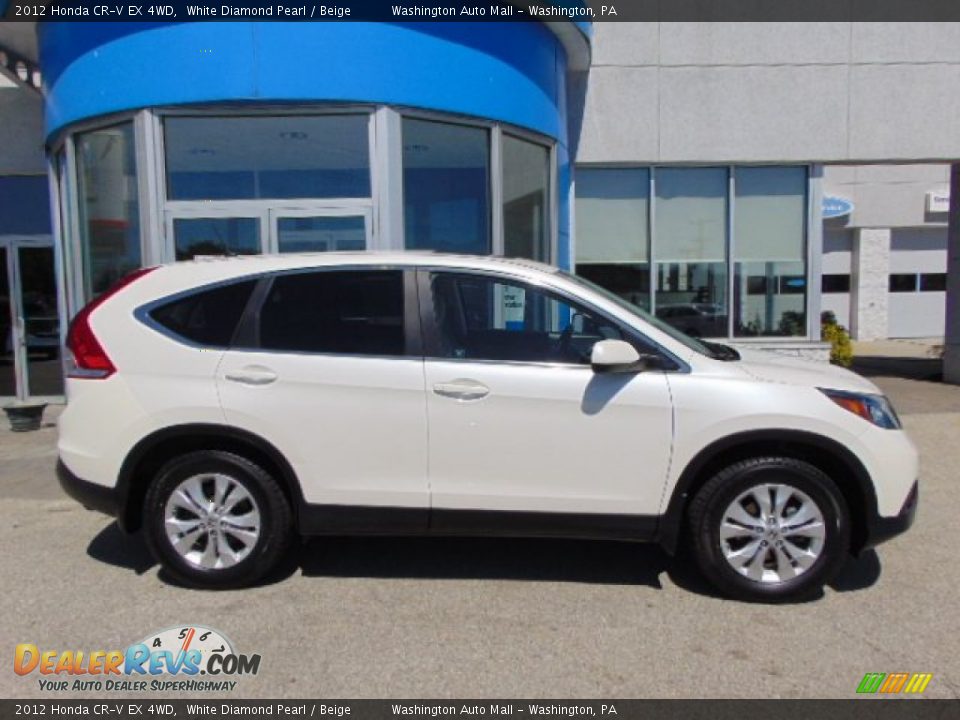 2012 Honda CR-V EX 4WD White Diamond Pearl / Beige Photo #2