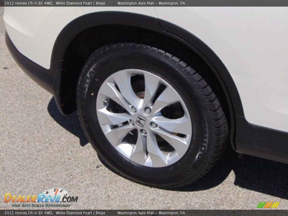 2012 Honda CR-V EX 4WD White Diamond Pearl / Beige Photo #3