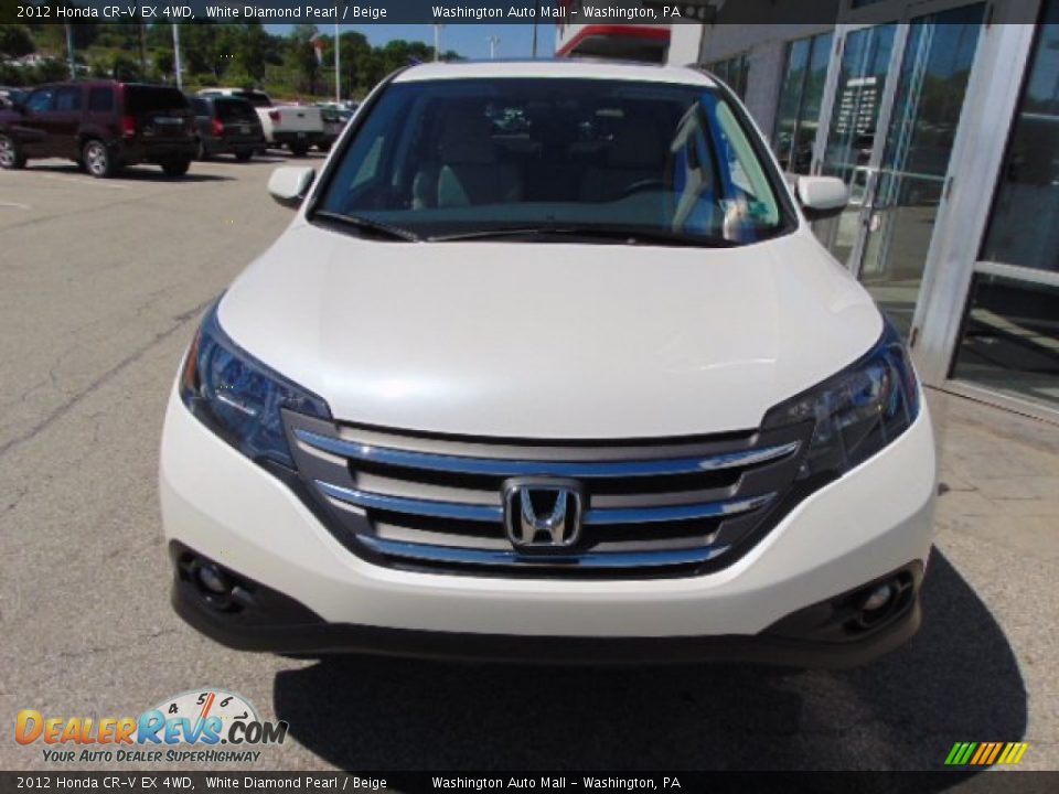 2012 Honda CR-V EX 4WD White Diamond Pearl / Beige Photo #5