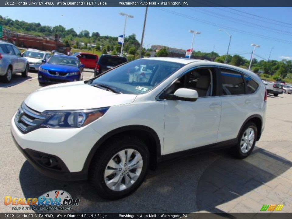 2012 Honda CR-V EX 4WD White Diamond Pearl / Beige Photo #6