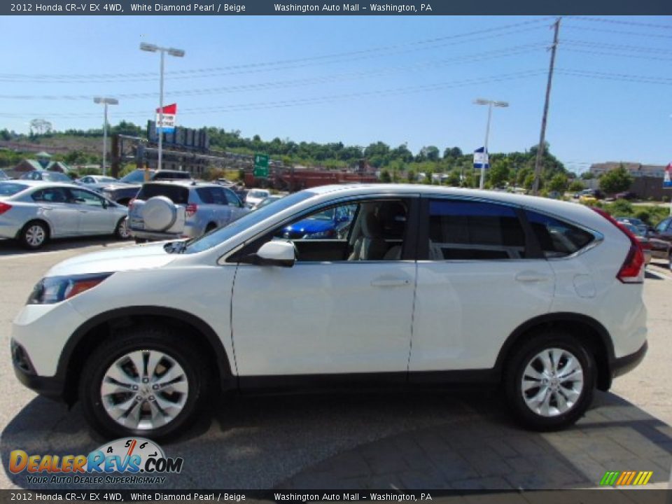2012 Honda CR-V EX 4WD White Diamond Pearl / Beige Photo #7