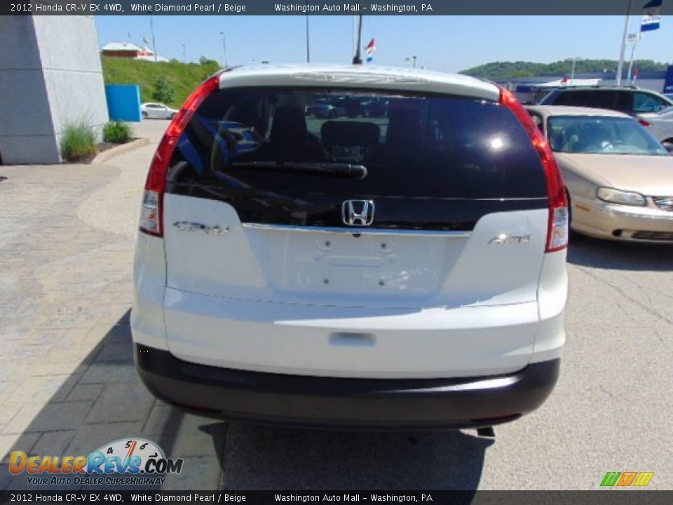 2012 Honda CR-V EX 4WD White Diamond Pearl / Beige Photo #8