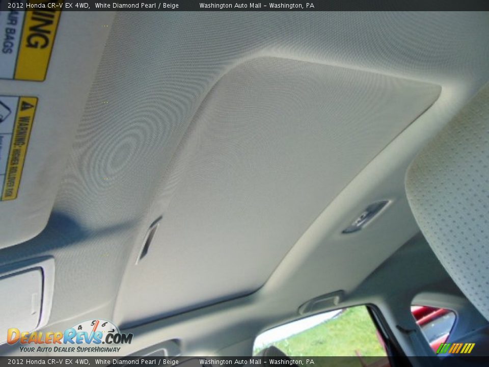 2012 Honda CR-V EX 4WD White Diamond Pearl / Beige Photo #10