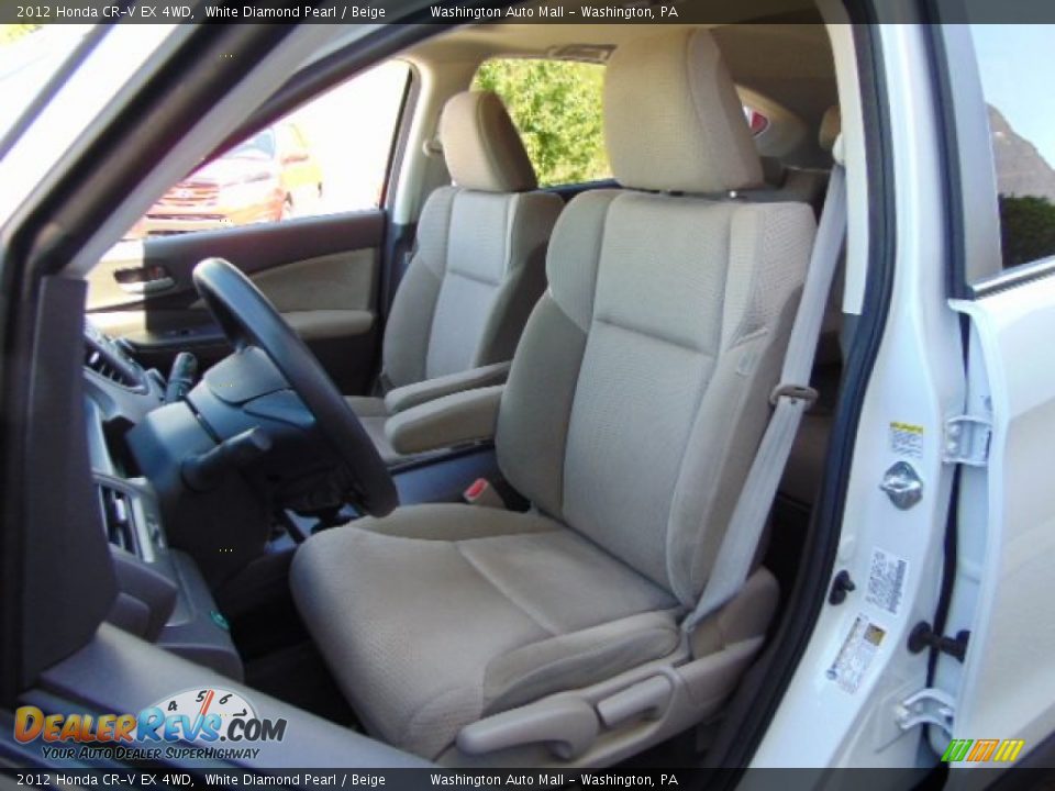 2012 Honda CR-V EX 4WD White Diamond Pearl / Beige Photo #13