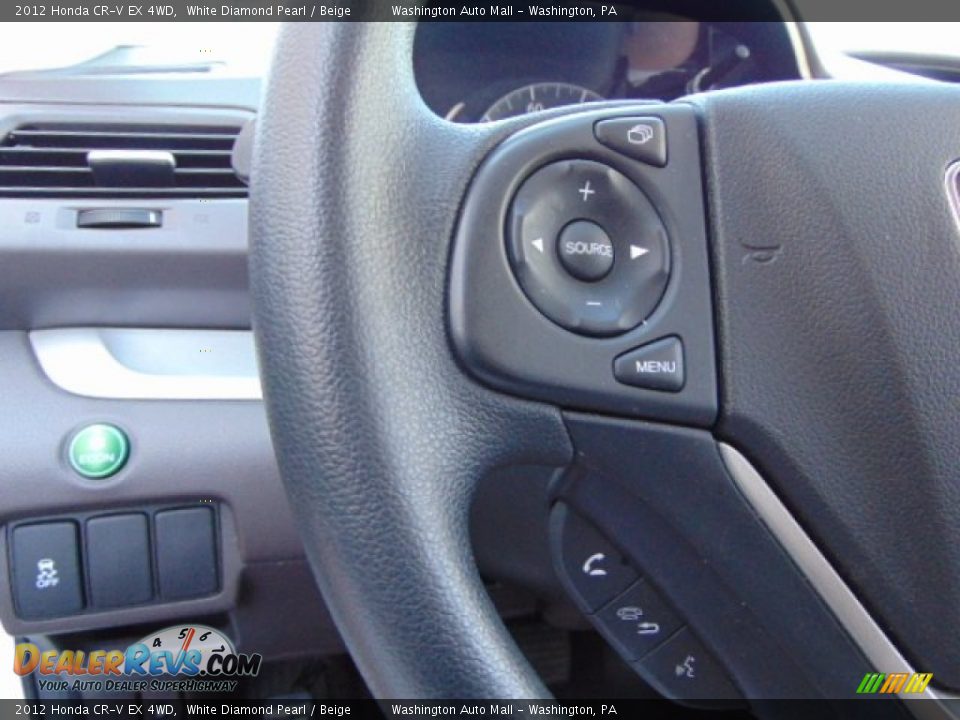 2012 Honda CR-V EX 4WD White Diamond Pearl / Beige Photo #16