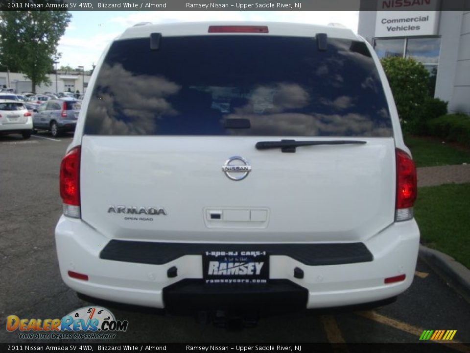 2011 Nissan Armada SV 4WD Blizzard White / Almond Photo #6