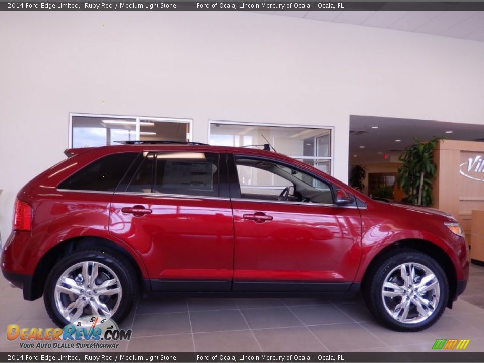 2014 Ford Edge Limited Ruby Red / Medium Light Stone Photo #3