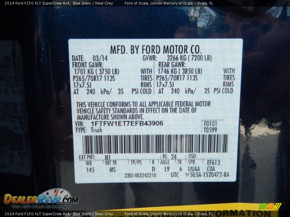 2014 Ford F150 XLT SuperCrew 4x4 Blue Jeans / Steel Grey Photo #12