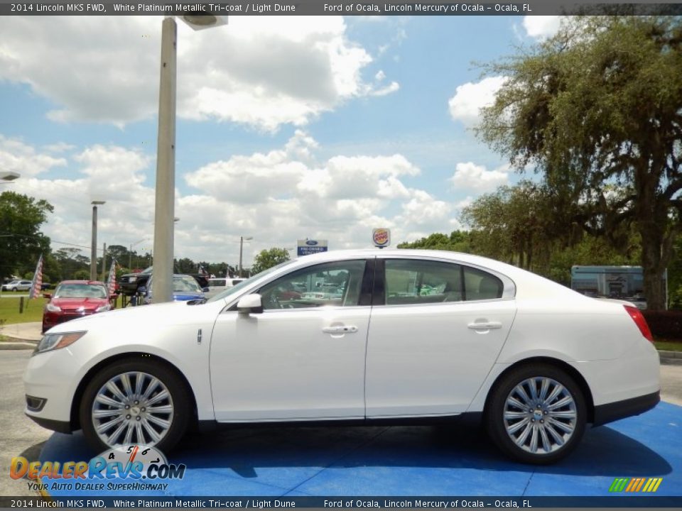 White Platinum Metallic Tri-coat 2014 Lincoln MKS FWD Photo #2