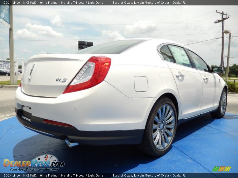 2014 Lincoln MKS FWD White Platinum Metallic Tri-coat / Light Dune Photo #3