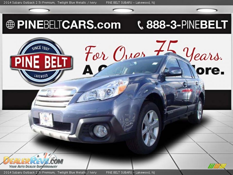 2014 Subaru Outback 2.5i Premium Twilight Blue Metallic / Ivory Photo #1