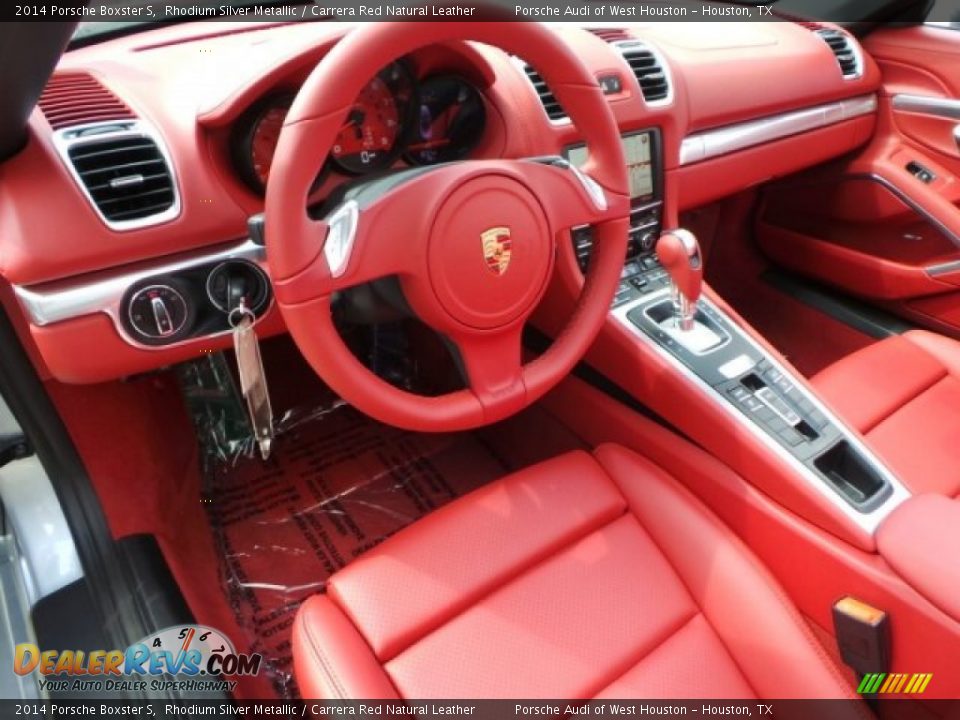 Carrera Red Natural Leather Interior - 2014 Porsche Boxster S Photo #11