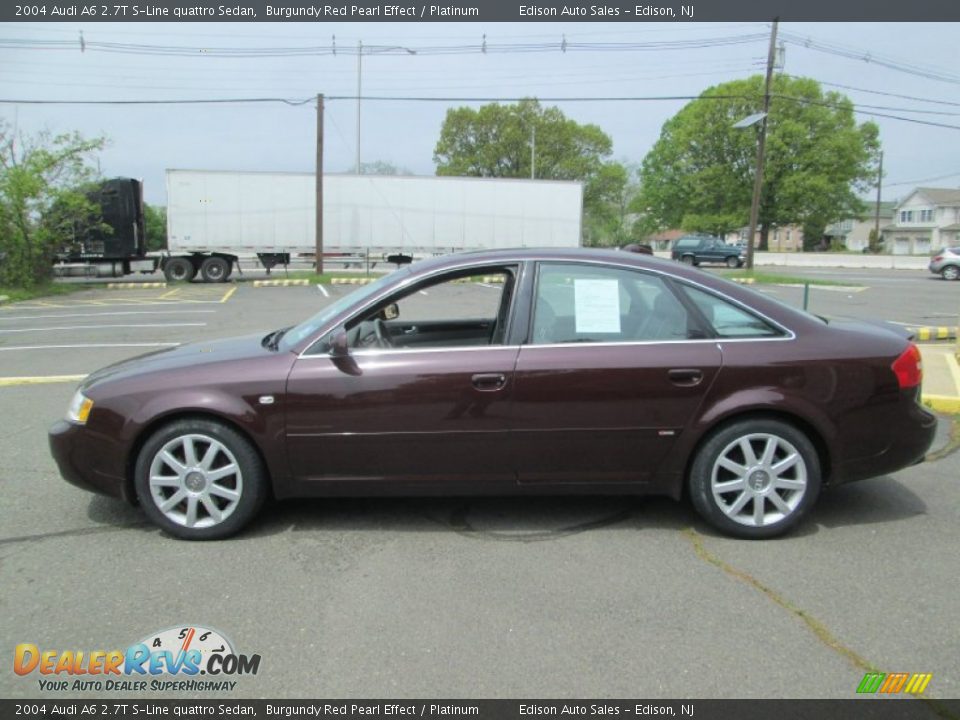 2004 Audi A6 2.7T S-Line quattro Sedan Burgundy Red Pearl Effect / Platinum Photo #1
