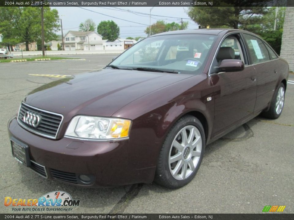 2004 Audi A6 2.7T S-Line quattro Sedan Burgundy Red Pearl Effect / Platinum Photo #2