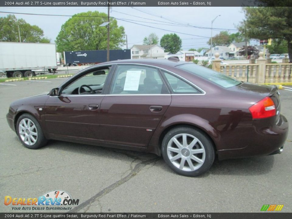 2004 Audi A6 2.7T S-Line quattro Sedan Burgundy Red Pearl Effect / Platinum Photo #4