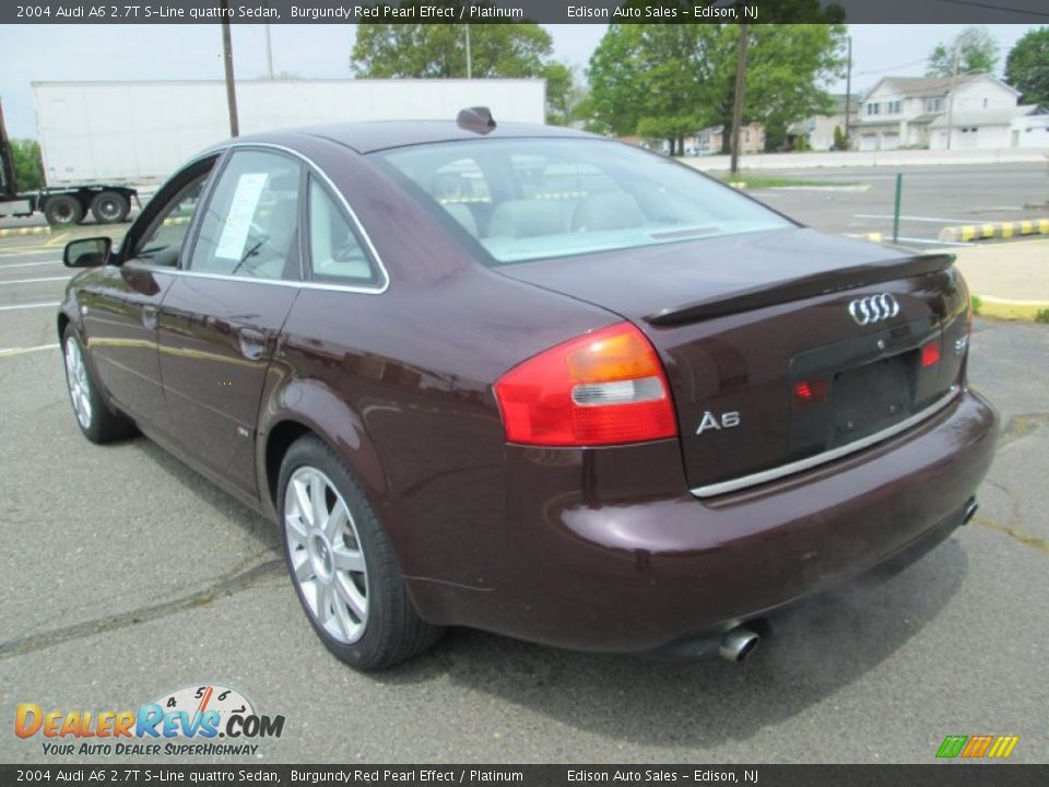 2004 Audi A6 2.7T S-Line quattro Sedan Burgundy Red Pearl Effect / Platinum Photo #5