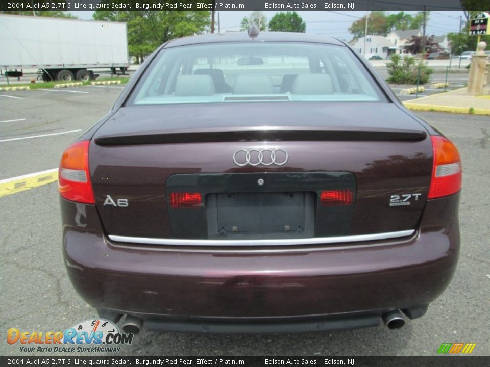 2004 Audi A6 2.7T S-Line quattro Sedan Burgundy Red Pearl Effect / Platinum Photo #6