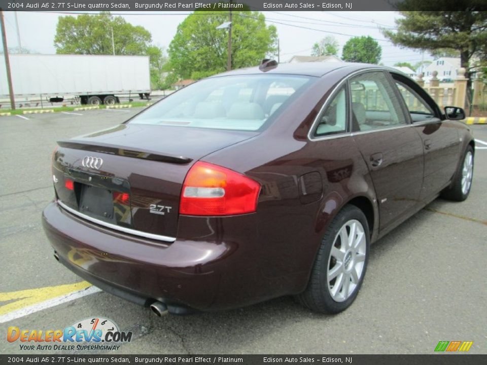 2004 Audi A6 2.7T S-Line quattro Sedan Burgundy Red Pearl Effect / Platinum Photo #7