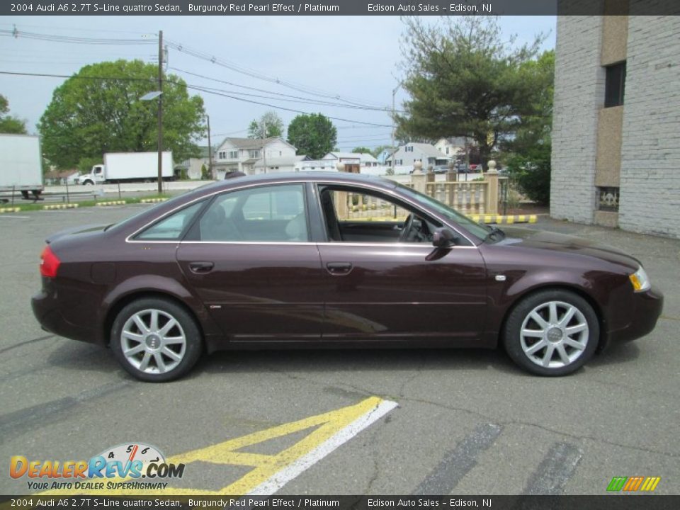 2004 Audi A6 2.7T S-Line quattro Sedan Burgundy Red Pearl Effect / Platinum Photo #9